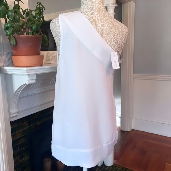 NWT BANANA REPUBLIC White Sleeveless One Shoulder Top Blouse Size XS - Picture 7 of 11